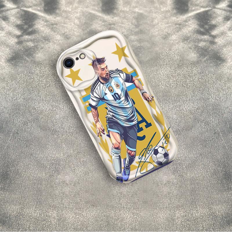 Thích hợp cho iPhone 6 6S 6 Plus 6S Plus 7 8 Plus SE 2020 3D TPU mềm World Cup Messi Boy Sinh viên Ốp điện thoại chống sốc