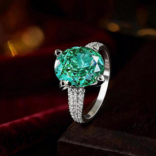 Châu Âu Mỹ ins Phong Cách Mới 8g Xanh Zircon Mở Nhẫn Nữ