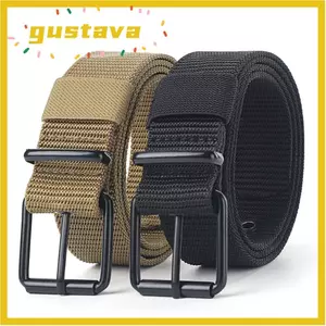 Thắt lưng bện vải Nylon GUSTAVA, Thiết kế sang trọng Dây thắt lưng khóa chốt đơn giản, Dây thắt lưng dệt thông thường khô nhanh cho nam giới