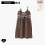 Có Miếng Lót Ngực Váy Ngủ Nữ Mùa Hè Kẻ Sọc Camisole Pure Desire Phong Cách Gợi Cảm Cổ Chữ V Giữa Chiều Dài Homewear Có Thể Đeo Bên Ngoài