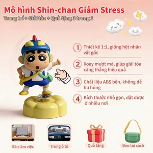 Trang Trí Nội Thất Ô Tô Shin-chan, Đồ Chơi Xoay 360 Độ Chắc Chắn, Chất Liệu ABS An Toàn, Đẹp Mắt Không Bụi