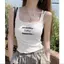 Áo yếm Cotton nguyên chất Mặc ngoài mùa hè Phong cách mới Ôm hơn In chữ Slim-fit Áo khoác ngoài không tay đế đeo hàng đầu dành cho nữ