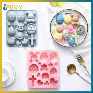 BVY Bunny Trứng Phục Sinh Chủ Đề Khuôn Silicon Kẹo Kẹo Khuôn Socola 3d Thỏ Nhựa Dính Khuôn.