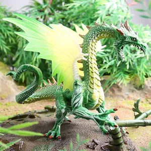 Mô phỏng Mô hình động vật rồng ma thuật phương Tây Ice Flying Dragon Huyền thoại rồng huyền thoại Đồ chơi đồ trang trí cậu bé xanh Quà tặng chiều cao 13,2cm