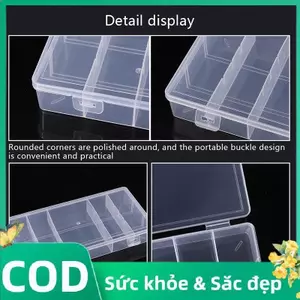 Trong kho trong suốt 5 lưới công cụ mở rộng lông mi hộp lưu trữ với bìa, keo Tweezer chủ COD