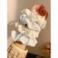 Màu Xanh Chấm Bi Scrunchy Tóc Nữ Cao Cấp Cảm Thấy Lười Phong Cách Buộc Tóc Thấp Đuôi Ngựa Phụ Kiện Tóc Đơn Giản Băng Đô