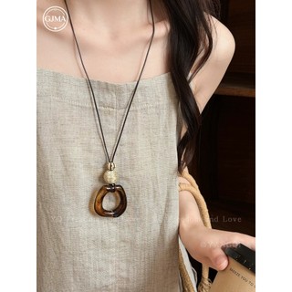 Vòng cổ mặt dây chuyền màu hổ phách Blush Phụ kiện thời trang đơn giản