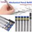 BORAGETE 6 Hộp Đựng Bút Chì Tự Động, Đen 0.3 / 0.5 / 0.7 / 0.9 / 1.3 / 2.0 / 3.0mm Chì Bút Chì Cơ Khí, Thay Thế Bút Chì Cơ Than Chì Có Thể Xóa Được