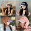 Mũ trùm đầu thêu chữ màu Phong cách mùa xuân mùa hè Mũ buộc dây ngọt ngào