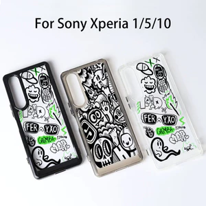 Ốp Điện Thoại Trong Suốt Cứng "Graffiti" Cho Sony Xperia 1 V VI VII VIII Xperia 5 V Xperia 10 V VI VII / Vỏ Sony Chống Sốc