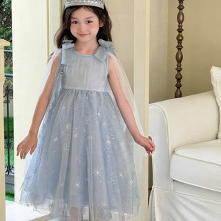 Đầm Công Chúa Cho Bé Gái Kèm Áo Choàng Lưới - Váy Sinh Nhật Bồng Bềnh Dự Tiệc Mùa Hè