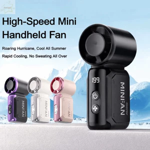 Quạt cầm tay Mini AWNGD, Quạt làm mát màn hình kỹ thuật số nhẹ, Cài đặt điều chỉnh tuabin tốc độ cao Quạt để bàn sạc USB để cắm trại ngoài trời