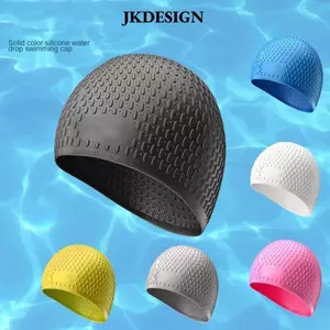 Mũ bơi silicon JKDESIGN, Mũ bơi bong bóng tai bảo vệ thể thao dưới nước, Mũ tắm linh hoạt chống trượt thời trang chất lượng