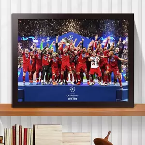 Poster vải không khung Liverpool Premier League, Salah Klopp Gerrard Nghệ thuật treo tường cho trang trí quán Bar KTV