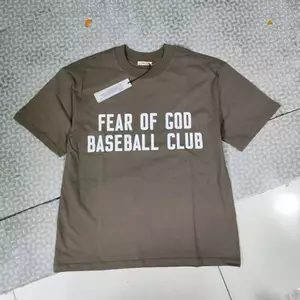Chất Lượng Cao Hàng Mới Về FEAR OF GOD 26 Sản Phẩm Mới FOG Bóng Chày Cotton Nguyên Chất In Hình Mùa Hè Áo Thun Ngắn Tay