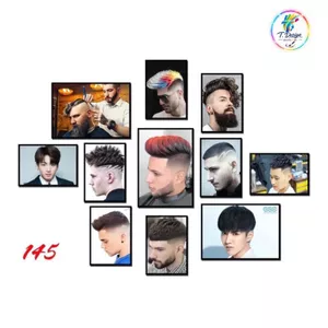 Bộ 11 Tranh Decor Tiệm Tóc Nam, Salon Barber - Dán Tường Dễ Dàng Không Cần Khoan, Kèm Băng Keo