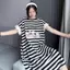 Váy ngủ hoạt hình ngắn tay động vật sọc dành cho nữ mùa hè thường ngày Plus Size Fat MM Bộ đồ ngủ rộng rãi Đồ mặc nhà cho bà bầu