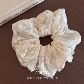 Yoing / Pháp Nhẹ Nhàng Siêu Cổ Tích Gạc Ren Thêu Scrunchy Dây Buộc Tóc
