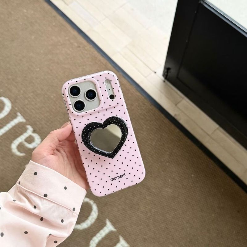 Giá đỡ gương chấm bi Niche ins Apple171615Ốp điện thoại iPhone14promax Soft Case 8P Chống sốc