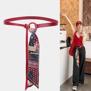 Thắt lưng khăn lụa nữ phong cách hip-hop punk, quần jeans kiểu Mỹ, trang trí retro