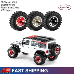 4 36mm 3mm Hex 0.7 "Kim Loại RC Bánh Xích Beadlock Lốp Và Bánh Xe Cho 1 / 30 Trục SCX30 Ford Bronco Wrangler K10 Nâng Cấp Phần