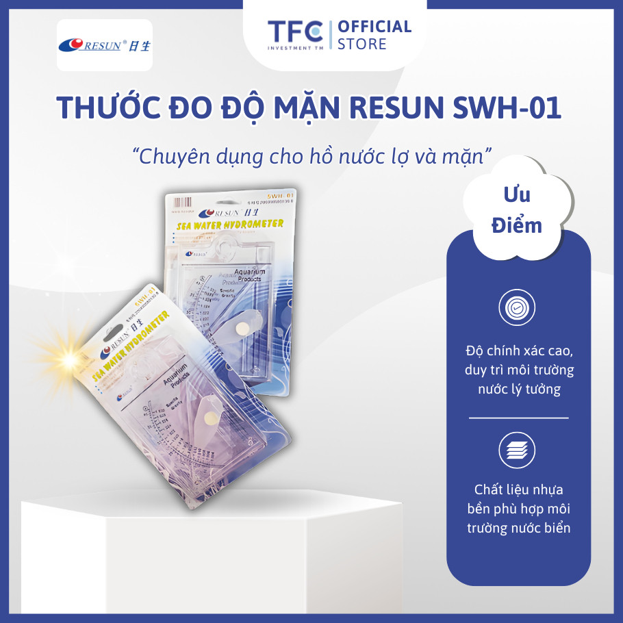 Thước Đo Độ Mặn Chuyên Dụng Cho Hồ Cá Koi, Các Môi Trường Nuôi Trồng Thủy Sản RESUN SWH-01