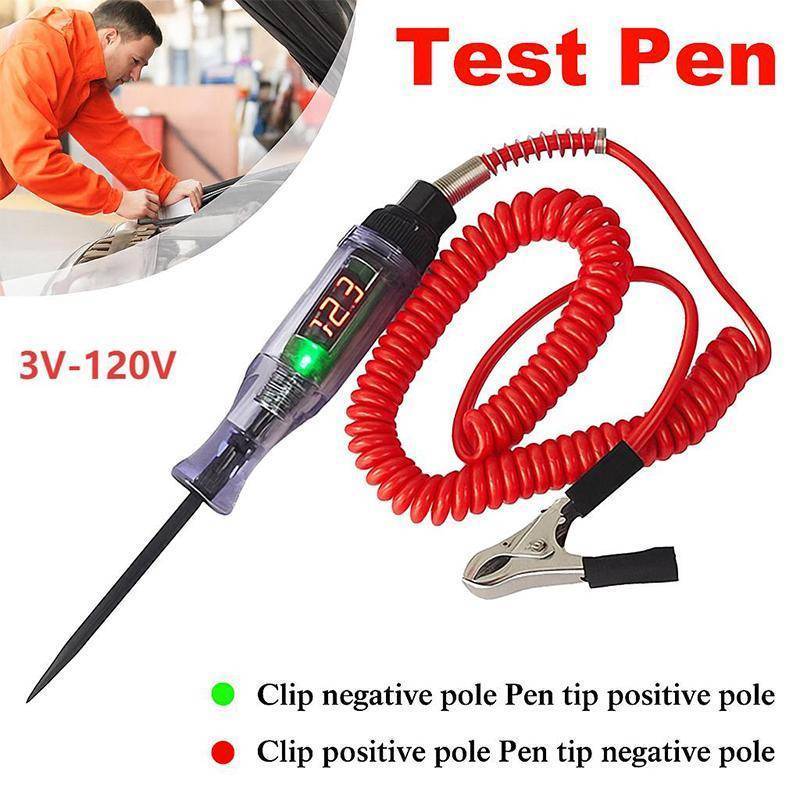 Bút kiểm tra mạch điện áp kỹ thuật số N2HAO 3V 120V có màn hình LCD trong suốt Đầu dò thử nghiệm dài cho thợ điện Ô tô DIY và An toàn gia đình n
