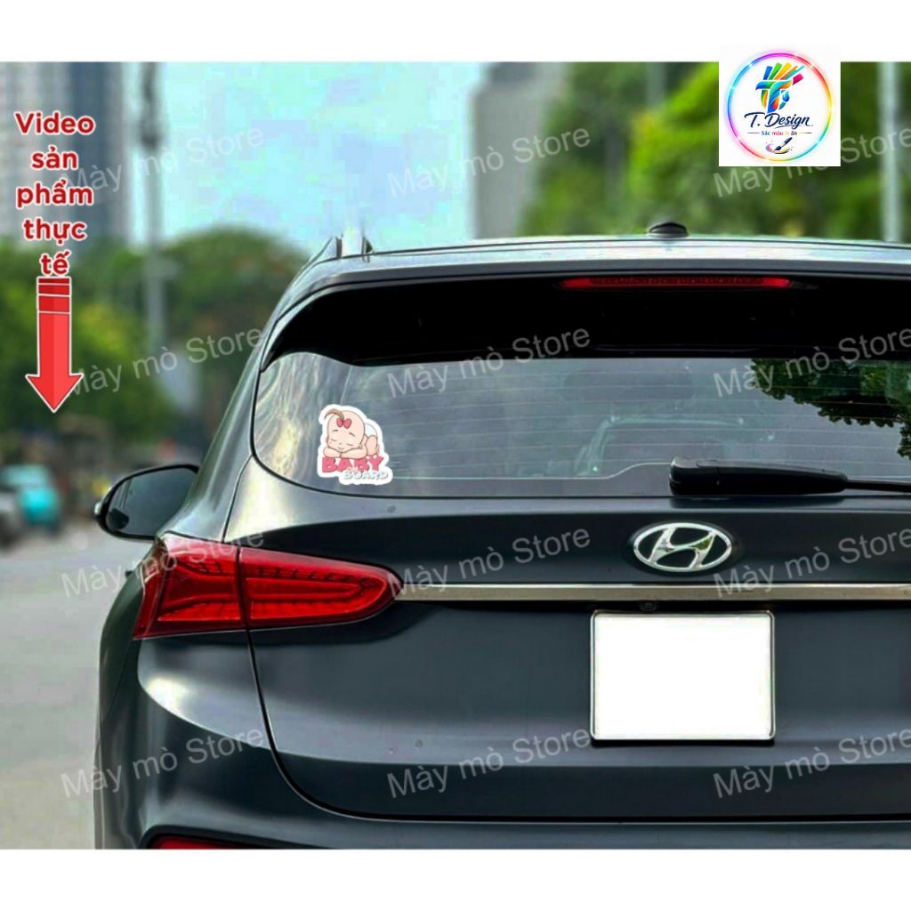 Decal "Baby In Car" Dán Xe Chống Nước Dễ Thương Cho Bé Trai/Gái - Mày Mò Store