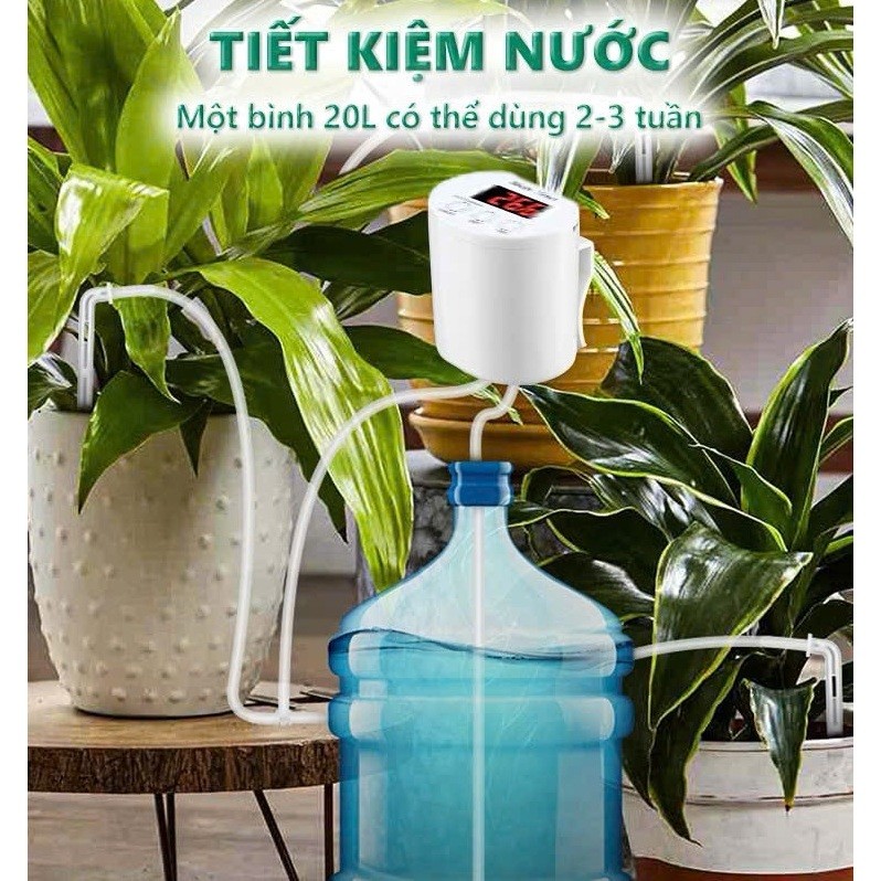 Máy tưới cây tự động hẹn giờ bơm Mini tích điện, bộ tưới nhỏ giọt tự động cho hoa, cây cảnh Ban công, Sân thượng