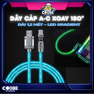 [Ship Nhanh] Dây Cáp Xoay 180 Độ  (USB A-C) Đa Năng Led RGB Trong Suốt Cho Thiết Bị Gear