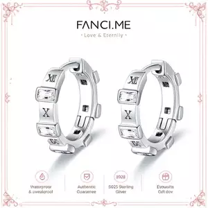 FANCIME "Every Moment Counts" Vòng Huggie Bạc Sterling