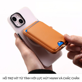 Ví Đựng Thẻ Từ Tính Kiêm Giá Đỡ cho iPhone Tặng Kèm Vòng Kim Loại Nam Châm