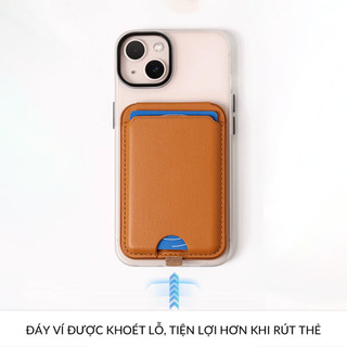 Ví Đựng Thẻ Từ Tính Kiêm Giá Đỡ cho iPhone Tặng Kèm Vòng Kim Loại Nam Châm