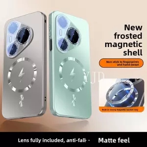 Ốp Lưng Cho Huawei Pura 80 Pro Pura70 Pro 70Pro + Mẫu Mới Matte Back Panel Bảo Vệ Ống Kính Từ Tính Thu Hút Chống Rơi Vỏ Điện Thoại