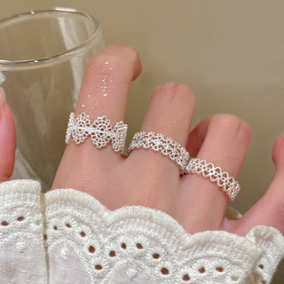 Nhẫn Thiết Kế Ren Cung Điện Zircon Có Thể Điều Chỉnh Mở Nhẫn Dành Cho Nữ Hàn Quốc Ngọt Ngào Thiết Kế Ánh Sáng Sang Trọng Cao Cấp Xếp Chồng Thời Trang Và Nhẫn Đa Năng