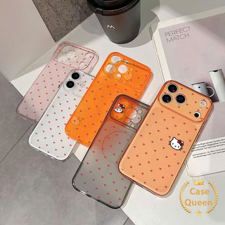 Ốp Lưng Tương Thích Cho iPhone 16 17 15 13 11 12 14 Pro Max 17 Air 14 Plus Full Màn Hình Red Love Kitty Cat Corning Case