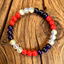 Vòng tay đính cườm đa năng Unisex - 8mm 3 màu (Đỏ / Xanh / Trắng) Handmade - Thu hút sự giàu có & thịnh vượng