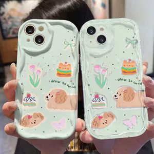 Ốp Lưng Cho Realme C65 C63 C55 C53 C51 C35 C30 C21Y C25 C25S C20 C15 C12 C11 5 5S 5i 6i Note 50 Narzo 20 30A Kem Viền Cong Motif Xúc Xích Chó NYK291