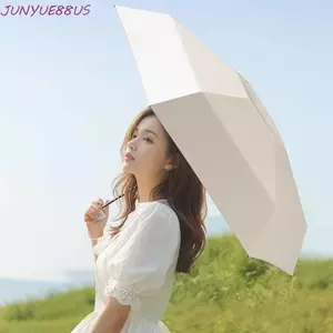 Ô UV JUNYUE88US UPF50, Giá đỡ ô dù gia cố chống gió Ô che nắng Mini, ngoài trời có túi đựng đồ Ô mưa viên nang 7 tầng dành cho sinh viên