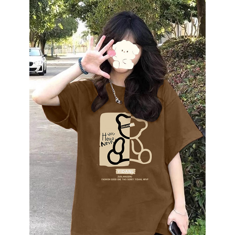（Giao hàng 24h）Angela 100% Cotton Tay Ngắn Oversize Unisex Áo Thun Plus Size Người Phụ Nữ Tee Baggy Hoạt Hình Áo