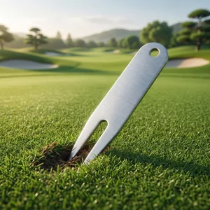 2 Chiếc Nhỏ Gọn Thép Không Gỉ Golf Divot Dụng Cụ Di Động Bạc Sửa Chữa Dĩa Kevga