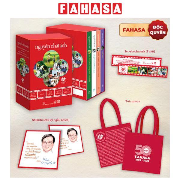 Sách - Boxset Nguyễn Nhật Ánh - Đã Chuyển Thể Thành Phim (Hộp 4 Cuốn) - 1 Shikishi Ngẫu Nhiên Chữ Ký Tác Giả