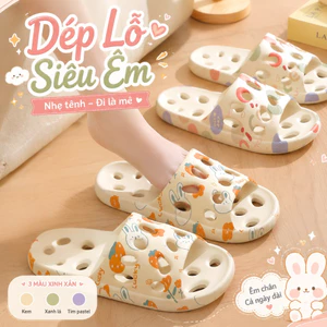 Dép Lỗ Chống Trượt Nhà Tắm Thoát Nước, Dép Đi Trong Nhà Chống Trơn PEVA Mềm Êm Cho Nam Nữ Mùa Hè
