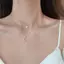 LUImo Thời Trang Đơn Giản Hai Lớp Ngôi Sao Mặt Trăng Mặt Dây Chuyền Nelace Ánh Sáng Sang Trọng Kẻ Sọc Kim Cương Xương Đòn Dây Xích Dành Cho Nữ Trang Sức Thời Trang SBS