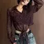 Áo sơ mi chấm bi voan nhẹ cỡ lớn mùa hè trong suốt hơi gợi cảm
