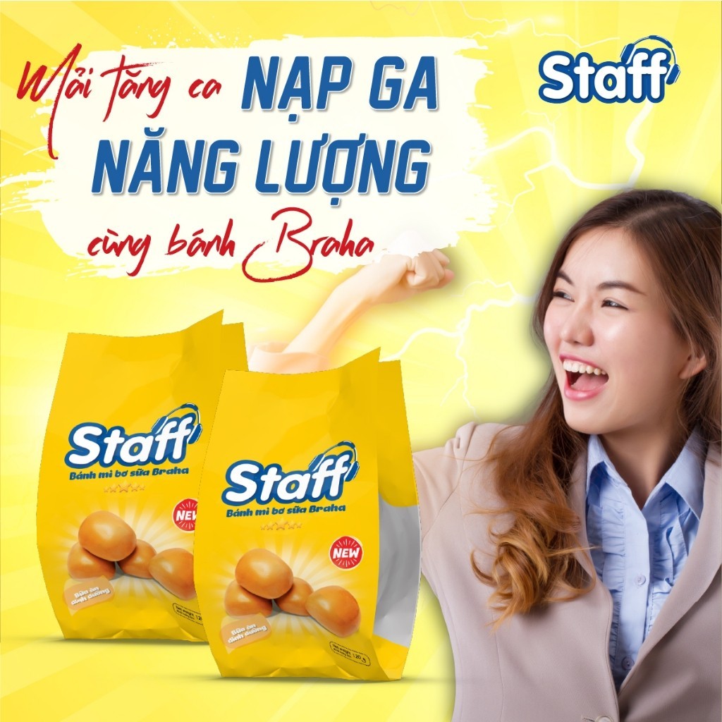 Gói Staff Bánh Mì Bơ Sữa Braha Hữu Nghị Food 120Gam (Kho Hà Nội) Lan Food Store