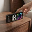 Đồng hồ kỹ thuật số lớn DONOVANQQ, Màu RGB Điều chỉnh độ sáng Đồng hồ để bàn kỹ thuật số, Hẹn giờ hiển thị LED trang trí Định dạng 12 / 24H Đồng hồ điện tử LED Phòng ngủ