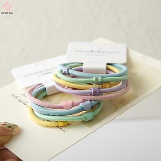 [Dây buộc tóc co giãn ngôi sao trái tim nhiều màu sắc - Scrunchie Hàn Quốc] Giá đỡ tóc tiện lợi dành cho nữ và thiếu nữ