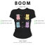 BOOM Áo Baby Tee Nữ Cotton Ôm Body-Áo Thun Ngắn Tay Y2K In Hình PhongCách Mùa Hè, Cổ Tròn Hàng Đầucách hàn quốc phong093