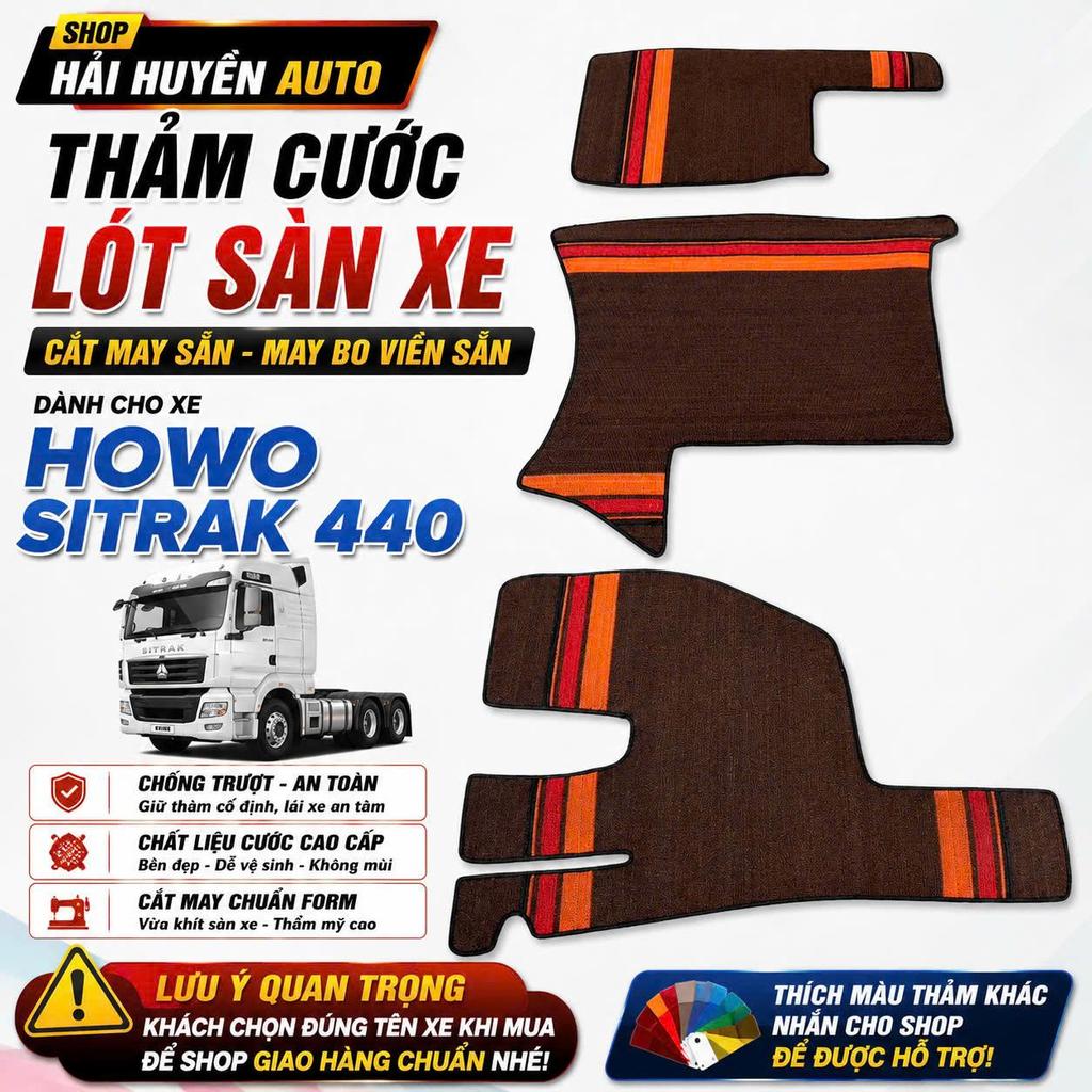 [Howo sitrak 440] Bộ thảm lót sàn cước cho xe đầu kéo Howo sitrak 440 cắt sẵn và may bo viền chống nước